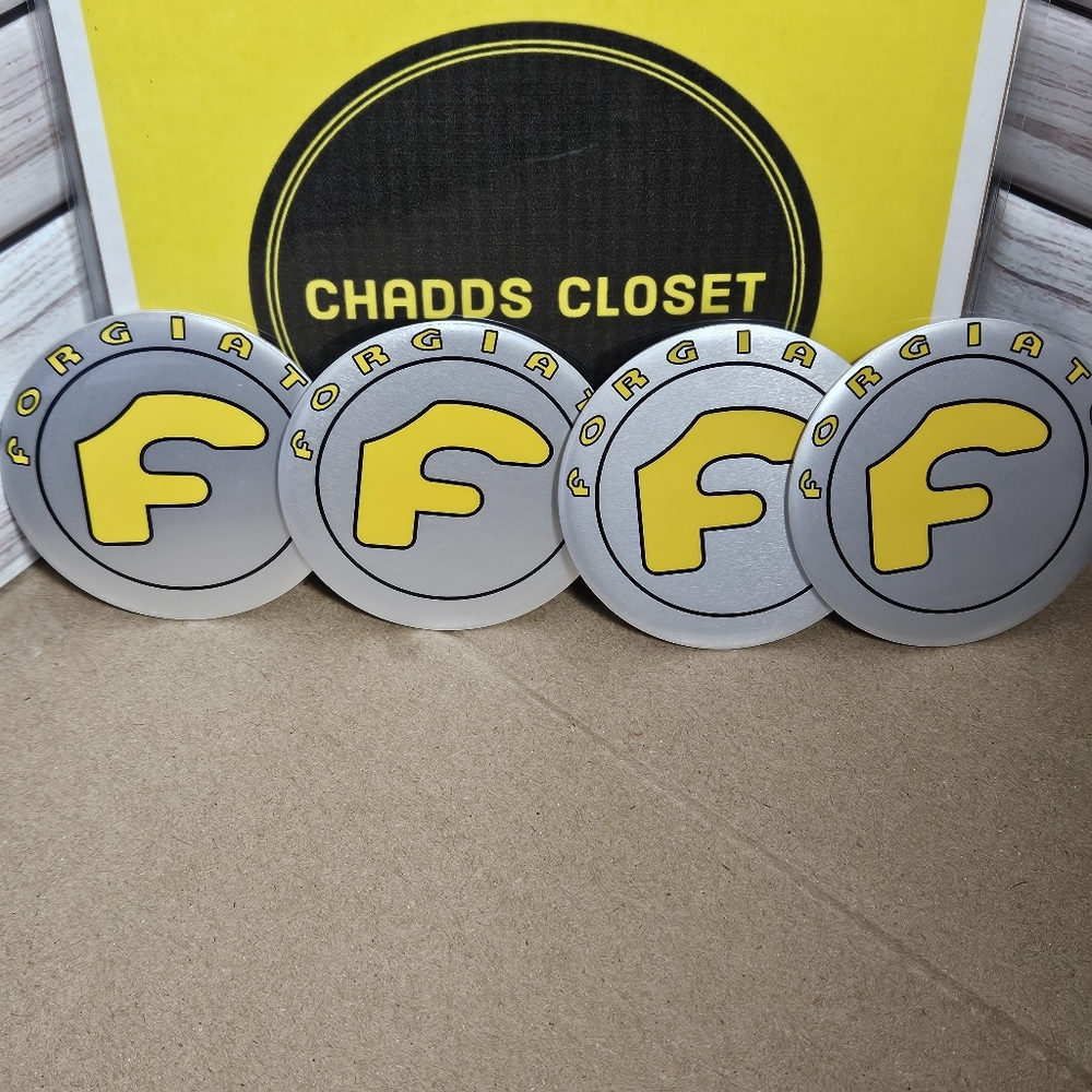 Brand New 75mm Metal Flat Centerpiece Caps. 1 Set Comes With 4 Caps